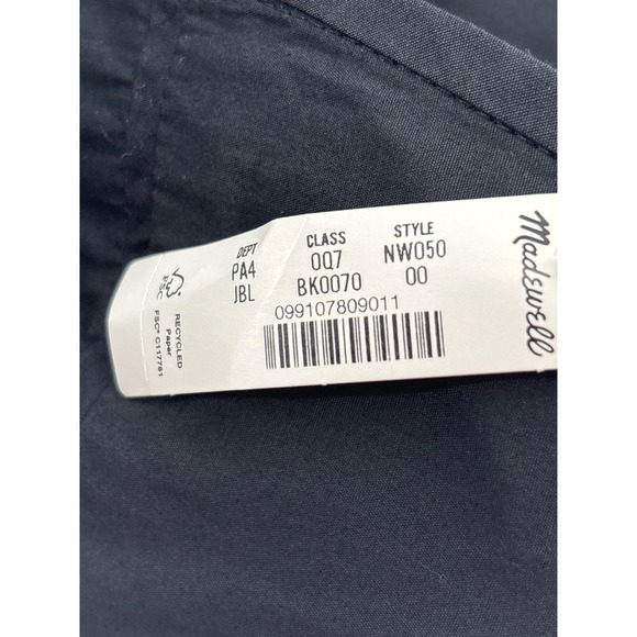 Madewell V-Neck Circle Seamed Maxi Dress True Black Sleeveless Cotton 00 NW050 - Picture 11 of 13